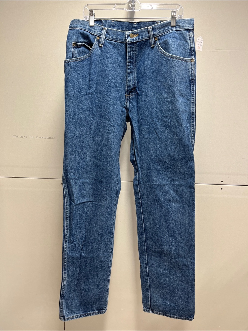 Wrangler Men's Straight Leg Blue Denim Jeans 36 x 34